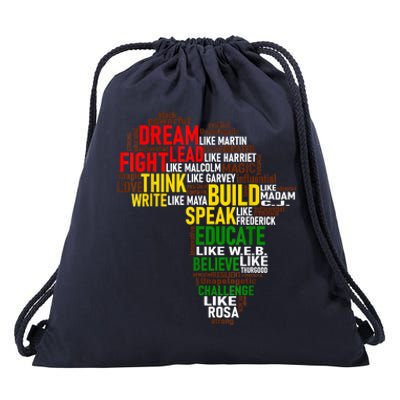 Dream Like Martin Black History Month African Celebration Drawstring Bag