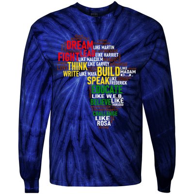 Dream Like Martin Black History Month African Celebration Tie-Dye Long Sleeve Shirt