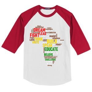 Dream Like Martin Black History Month African Celebration Kids Colorblock Raglan Jersey