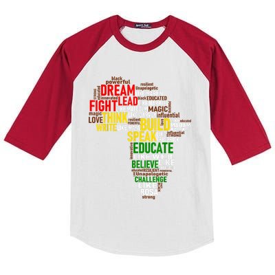 Dream Like Martin Black History Month African Celebration Kids Colorblock Raglan Jersey