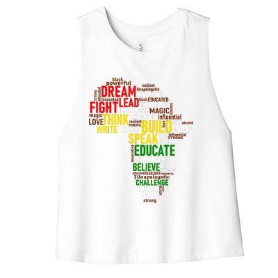 Dream Like Martin Black History Month African Celebration Women's Racerback Cropped Tank