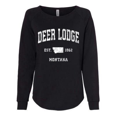 Deer Lodge Montana Mt Vintage Established Athletic Sports Design Womens California Wash Sweatshirt