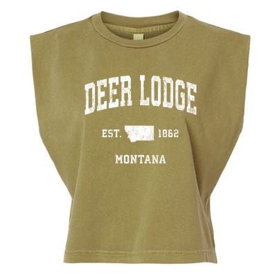 Deer Lodge Montana Mt Vintage Established Athletic Sports Design Garment-Dyed Women's Muscle Tee