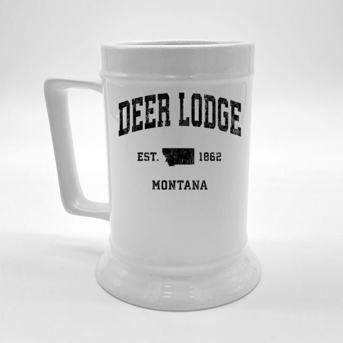 Deer Lodge Montana Mt Vintage Established Athletic Sports Design Beer Stein