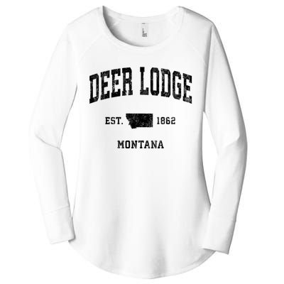 Deer Lodge Montana Mt Vintage Established Athletic Sports Design Women's Perfect Tri Tunic Long Sleeve Shirt