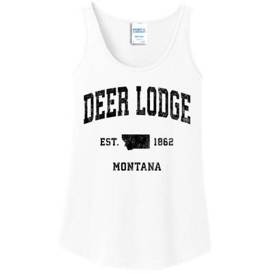 Deer Lodge Montana Mt Vintage Established Athletic Sports Design Ladies Essential Tank