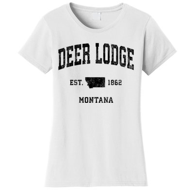 Deer Lodge Montana Mt Vintage Established Athletic Sports Design Women's T-Shirt