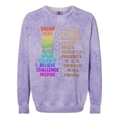 Dream Like Martin Lead Like Harriet The Juneteenth 1865 Gift Colorblast Crewneck Sweatshirt