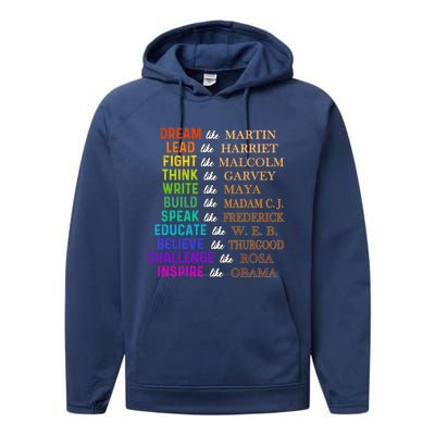 Dream Like Martin Lead Like Harriet The Juneteenth 1865 Gift Performance Fleece Hoodie