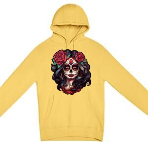 De Los Muertos La Catrina Day Of The Dead Sugar Skull Women Premium Pullover Hoodie