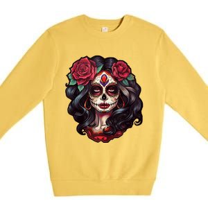 De Los Muertos La Catrina Day Of The Dead Sugar Skull Women Premium Crewneck Sweatshirt