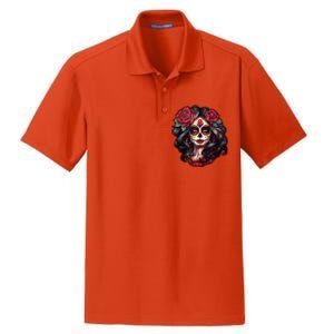 De Los Muertos La Catrina Day Of The Dead Sugar Skull Women Dry Zone Grid Polo