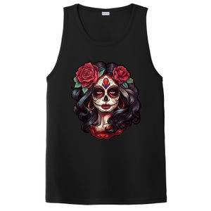 De Los Muertos La Catrina Day Of The Dead Sugar Skull Women PosiCharge Competitor Tank