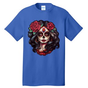 De Los Muertos La Catrina Day Of The Dead Sugar Skull Women Tall T-Shirt