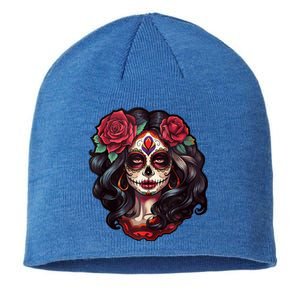 De Los Muertos La Catrina Day Of The Dead Sugar Skull Women Sustainable Beanie