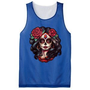 De Los Muertos La Catrina Day Of The Dead Sugar Skull Women Mesh Reversible Basketball Jersey Tank