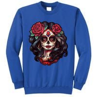 De Los Muertos La Catrina Day Of The Dead Sugar Skull Women Tall Sweatshirt