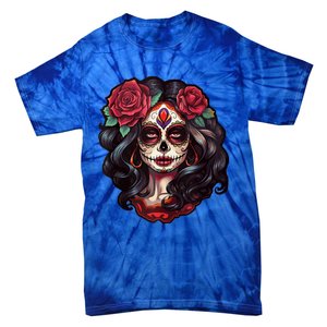 De Los Muertos La Catrina Day Of The Dead Sugar Skull Women Tie-Dye T-Shirt