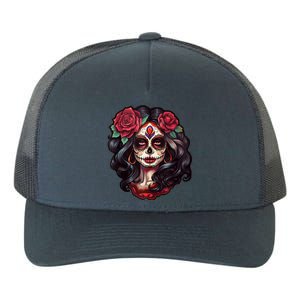 De Los Muertos La Catrina Day Of The Dead Sugar Skull Women Yupoong Adult 5-Panel Trucker Hat