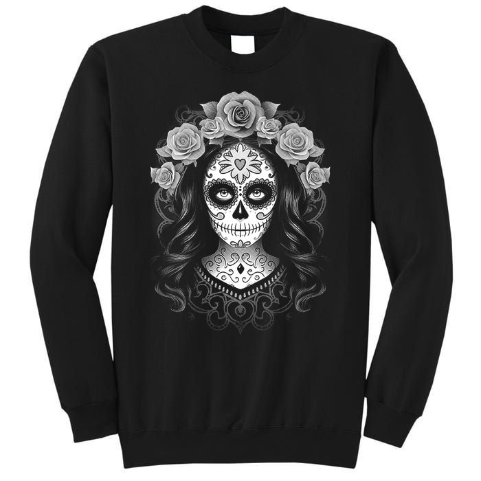 De Los Muertos La Catrina Day Of The Dead Sugar Skull Women Sweatshirt