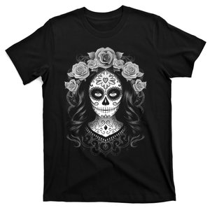 De Los Muertos La Catrina Day Of The Dead Sugar Skull Women T-Shirt