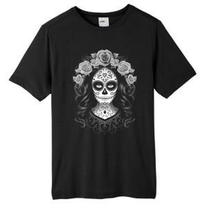 De Los Muertos La Catrina Day Of The Dead Sugar Skull Women Tall Fusion ChromaSoft Performance T-Shirt