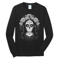 De Los Muertos La Catrina Day Of The Dead Sugar Skull Women Tall Long Sleeve T-Shirt