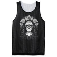 De Los Muertos La Catrina Day Of The Dead Sugar Skull Women Mesh Reversible Basketball Jersey Tank