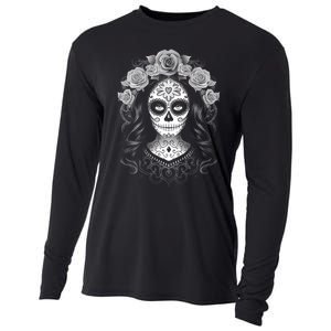 De Los Muertos La Catrina Day Of The Dead Sugar Skull Women Cooling Performance Long Sleeve Crew