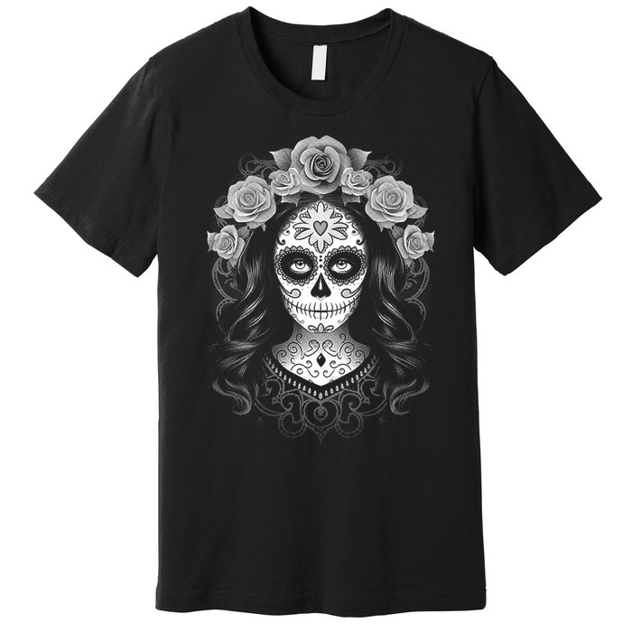 De Los Muertos La Catrina Day Of The Dead Sugar Skull Women Premium T-Shirt