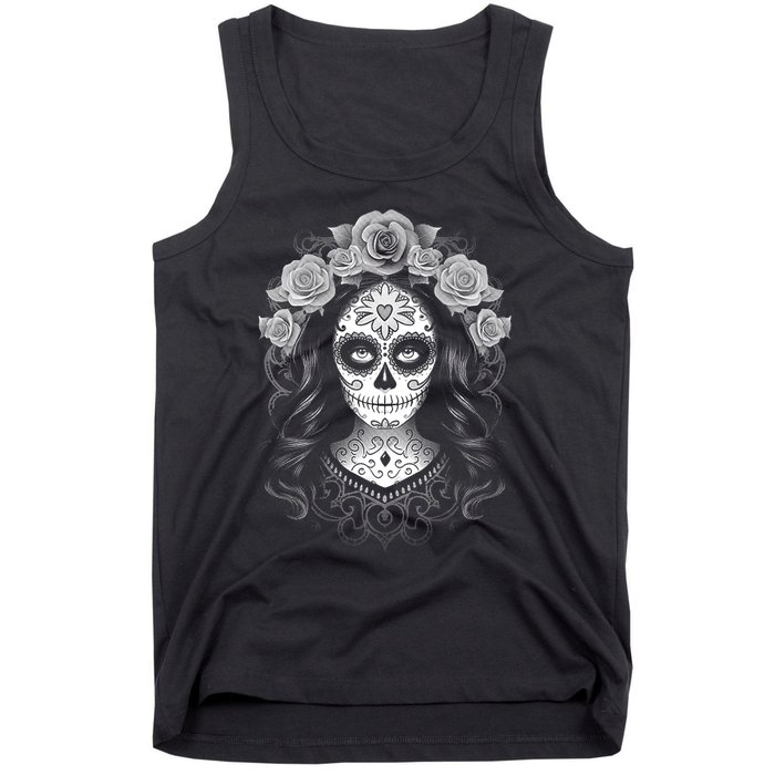 De Los Muertos La Catrina Day Of The Dead Sugar Skull Women Tank Top