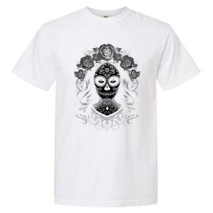 De Los Muertos La Catrina Day Of The Dead Sugar Skull Women Garment-Dyed Heavyweight T-Shirt