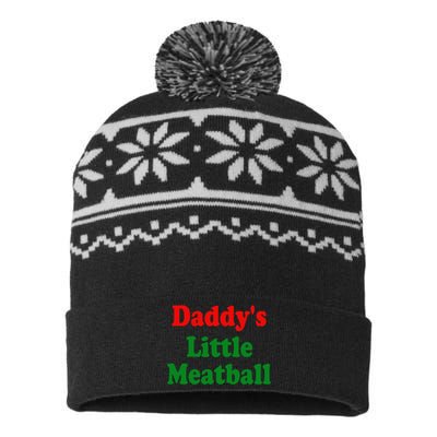 Daddys Little Meatball Funny Italian Joke USA-Made Snowflake Beanie