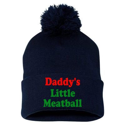 Daddys Little Meatball Funny Italian Joke Pom Pom 12in Knit Beanie