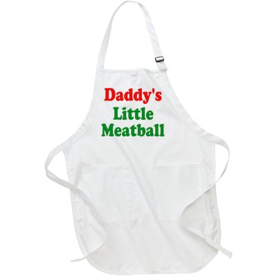 Daddys Little Meatball Funny Italian Joke Full-Length Apron With Pockets