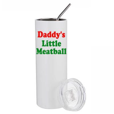 Daddys Little Meatball Funny Italian Joke Stainless Steel Tumbler