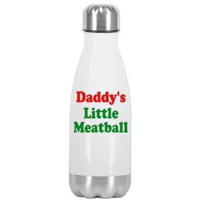 Daddys Little Meatball Funny Italian Joke Stainless Steel Insulated Water Bottle