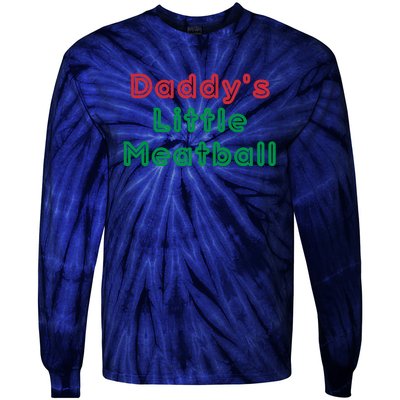 Daddy Little Meatball Italian Funny Daddy Little Meatball Father’s Day Tie-Dye Long Sleeve Shirt