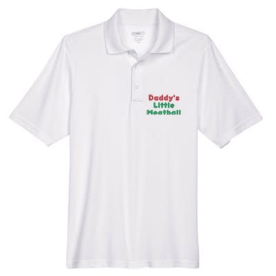 Daddy Little Meatball Italian Funny Daddy Little Meatball Father’s Day Men's Origin Performance Piqué Polo