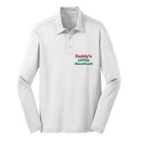 Daddy Little Meatball Italian Funny Daddy Little Meatball Father’s Day Silk Touch Performance Long Sleeve Polo