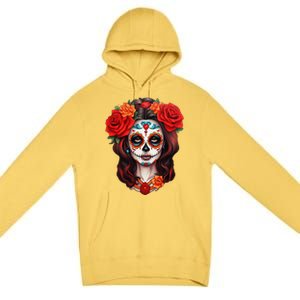 De Los Muertos La Catrina Day Of The Dead Sugar Skull Women Premium Pullover Hoodie