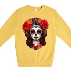 De Los Muertos La Catrina Day Of The Dead Sugar Skull Women Premium Crewneck Sweatshirt