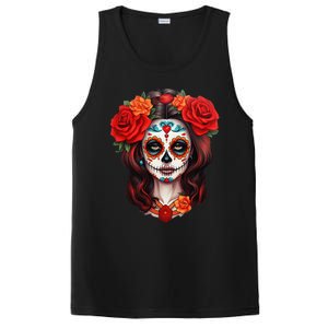 De Los Muertos La Catrina Day Of The Dead Sugar Skull Women PosiCharge Competitor Tank