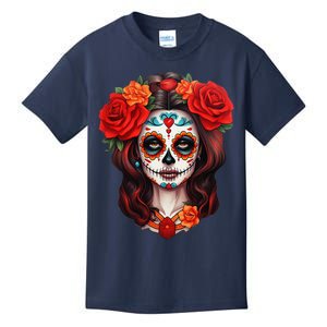 De Los Muertos La Catrina Day Of The Dead Sugar Skull Women Kids T-Shirt