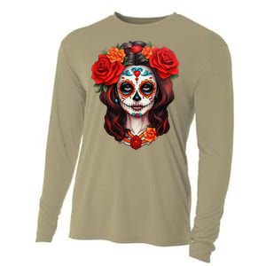 De Los Muertos La Catrina Day Of The Dead Sugar Skull Women Cooling Performance Long Sleeve Crew