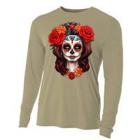 De Los Muertos La Catrina Day Of The Dead Sugar Skull Women Cooling Performance Long Sleeve Crew