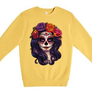 De Los Muertos La Catrina Day Of The Dead Sugar Skull Women Premium Crewneck Sweatshirt