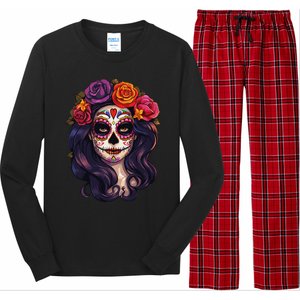 De Los Muertos La Catrina Day Of The Dead Sugar Skull Women Long Sleeve Pajama Set