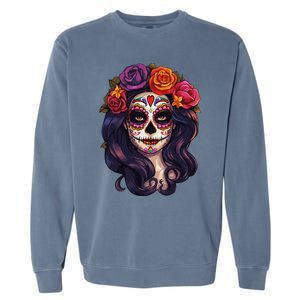 De Los Muertos La Catrina Day Of The Dead Sugar Skull Women Garment-Dyed Sweatshirt