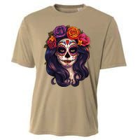 De Los Muertos La Catrina Day Of The Dead Sugar Skull Women Cooling Performance Crew T-Shirt